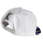 Ankara Print Brim Snapback Cap - White