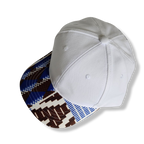Ankara Print Brim Snapback Cap - White